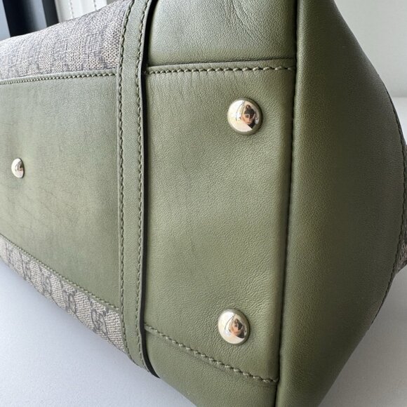 GUCCI Large Joy Boston Bag for Women, GG Canvas Green. Auth - Picture 8 of 16